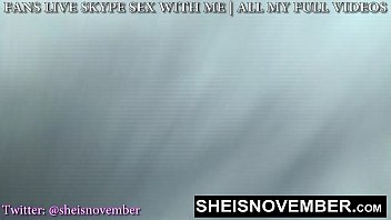 I Give JOI While Stuffing An Enormous Toy Inside My Shaved Pussy Wall While Standing Naked, Busty Hot Babe Sheisnovember Sexy Large Nipples And Natural Tits Shaking While Oil Covered, Spreading Her Cute Big Butt Closeup on Msnovember