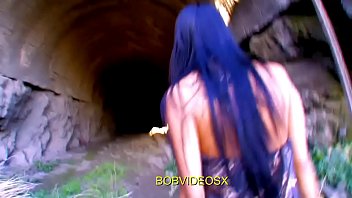 Natural bigtits asian pornstar Sharon Lee anal sex in a cave