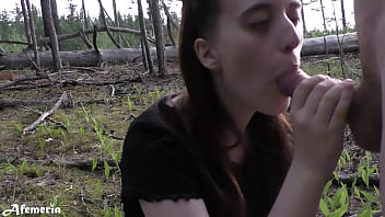 Outdoor Blowjob with Cum in Mouth