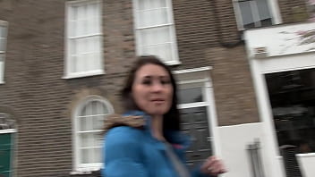 Beautiful slut pissing in public and masturbating in a working class London