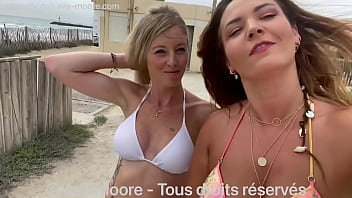 In the naturist beach of Cap d'Agde, we suck all the guys with my slut friend Aurbeaureal