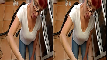 Cock Hungry Housewife Bettie Hayward drops to her knees to empty another cock in the 3D VR Version of Bettie's Blowjob Series - Episode Twenty Six: The Cooker Repair Guy