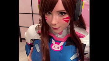 Incredible Busty Beauty in Cosplay D.Va from Overwatch and Deepthroat Cock till Cum on Face