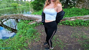 Masturbating her to orgasm in public near river - ProgrammersWife, duck caught us, they were swimming by. Teen finished after I masturbated her sexy pussy