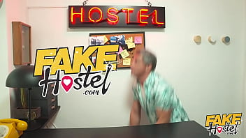 Fake Hostel - Petite slim babe with small tits floats in the air while taking cock starring British brunette Lara Lee