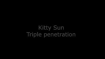 Crazy Kitty Sun and 3 Monster Cock in the Ass - Foot Gagging